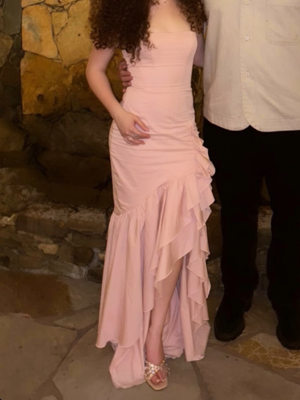 Babyboo Blush Pink Ruffle Maxi Dress